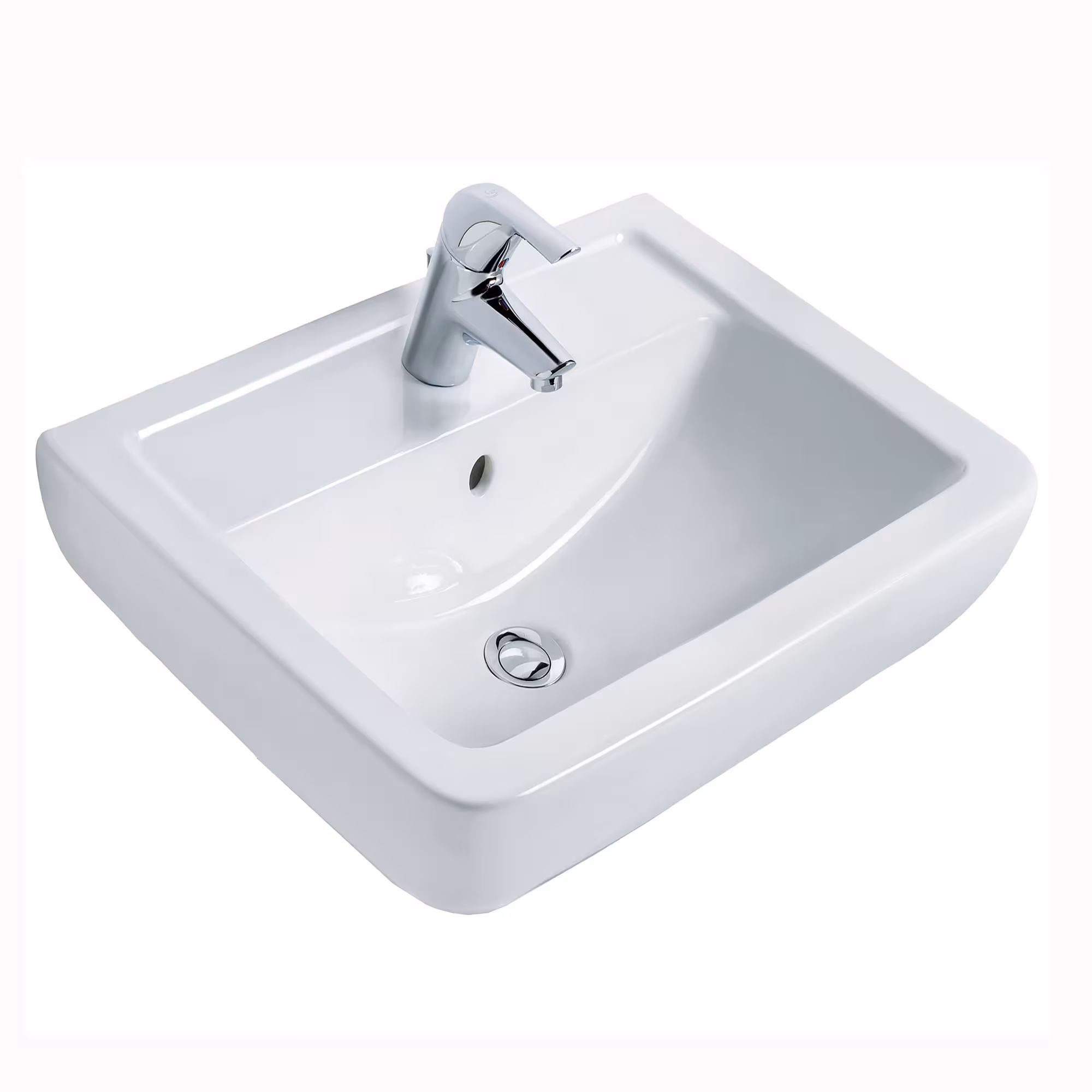 Wastafelonderstel Cubo 60 cm x 46 cm witte kubusvorm van sanicomfort Wastafels design “Base Cubo” wit, wastafels, art.nr. 1779311