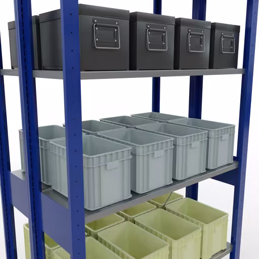 Basisplank, dubbele plank, rekkensysteem MULTIplus150, 2500 x 1000 x (2x300) mm, 2x6 planken, RAL 5010 gentiaanblauw van Schulte Lagertechnik uit de categorie rekken