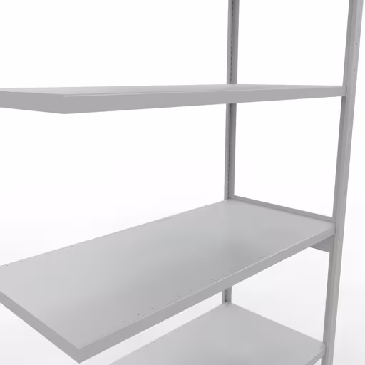 Aanbouwrekken, legbordstellingen, insteeksysteem MULTIplus250, 3000 x 1300 x 600 mm, 7 legborden, RAL 7035 lichtgrijs van Schulte Lagertechnik met artikelnr. 32867-130-LR
