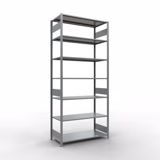 Extra afbeelding van het artikel Basisplank, legplank, insteeksysteem MULTIplus150, 3000 x 1300 x 600 mm, 7 legborden, lengtestangen, verzinkt vanaf basisplank