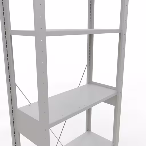 Extra afbeelding van het artikel Basisplank, legbord, insteeksysteem MULTIplus150, 2500 x 750 x 300 mm, 6 legborden, kruisschoor, RAL 7035 lichtgrijs Extra afbeelding van het artikel Basisplank, legplank, insteeksysteem MULTIplus150, 2500 x 750 x 300 mm, 6 legborden, kruisschoor, RAL 7035 lichtgrijs van basisplank