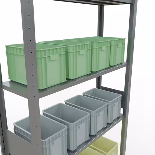 Extra afbeelding van het artikel Basisplank, legplank, insteeksysteem MULTIplus150, 3000 x 1000 x 300 mm, 7 legborden, lengtestangen, verzinkt vanaf basisplank