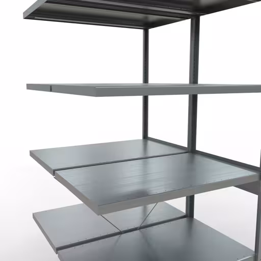 Extra afbeelding van het artikel Aanbouwplank, dubbele plank, legplank-insteeksysteem MULTIplus250, 2500 x 1000 x (2x600) mm, 2x6 legborden, kruisschoor, verzinkt uit dubbele legborden