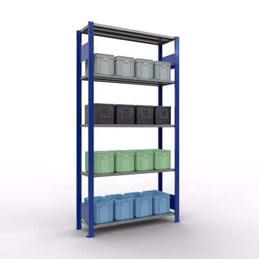 Basisplank, legbord, insteeksysteem MULTIplus85, 2000 x 1000 x 300 mm, 5 legborden, RAL 5010 gentiaanblauw van Schulte Lagertechnik uit het assortiment insteeksysteem
