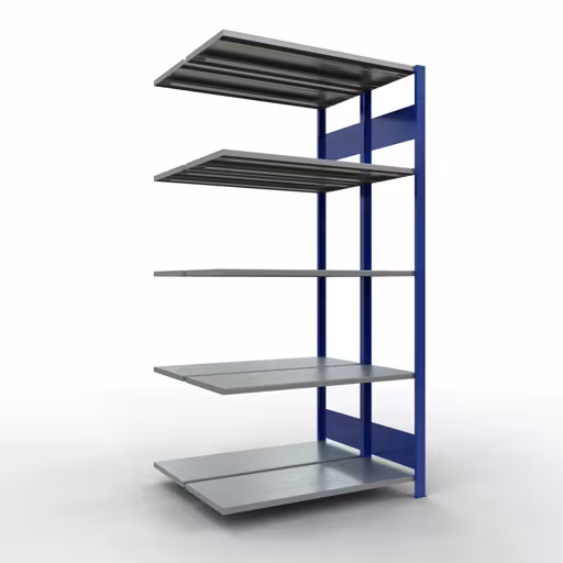 Productafbeelding nr. 14 van het artikel aanbouwplank, dubbele plank, legbord, insteeksysteem MULTIplus150, 2000 x 1000 x (2x400) mm, 2x5 legborden, RAL 5010 gentiaanblauw uit het assortiment legborden van Schulte Lagertechnik