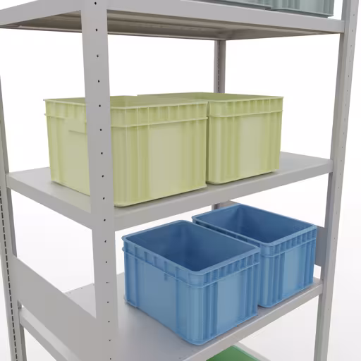 Figuur nr. 12 van het artikel basisrek, legbord, insteeksysteem MULTIplus330, 3000 x 1000 x 600 mm, 7 legborden, lengtestangen, RAL 7035 lichtgrijs uit de productgroep insteeksysteem van Schulte Lagertechnik.