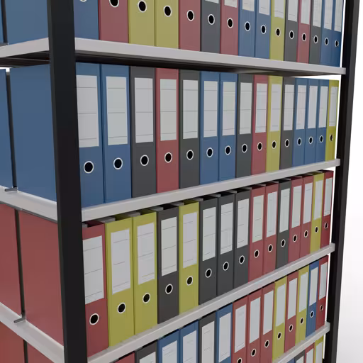 Extra afbeelding van het artikel Basisplank, kantoorrek, insteeksysteem MULTIplus150, 2300 x 1300 x 600 mm, 7 planken, lengtestangen, met middenaanslag, zwart/lichtgrijs uit insteeksysteem