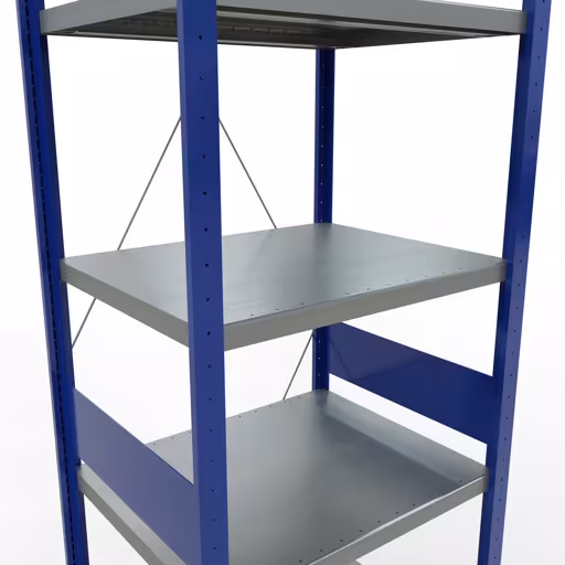 Figuur nr. 11 van het artikel basisrek, legplank-insteeksysteem MULTIplus250, 3000 x 750 x 600 mm, 7 legborden, RAL 5010 gentiaanblauw/verzinkt/verzinkt uit de productgroep steeksysteem van het merk Schulte Lagertechnik