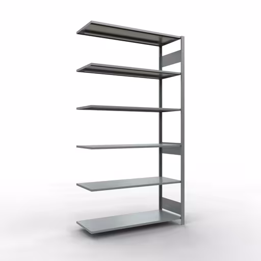 Aanbouwrekken, rekken, insteeksysteem MULTIplus150, 2500 x 1300 x 500 mm, 6 legborden, lengtestangen, verzinkt van Schulte Lagertechnik uit het assortiment insteeksysteem