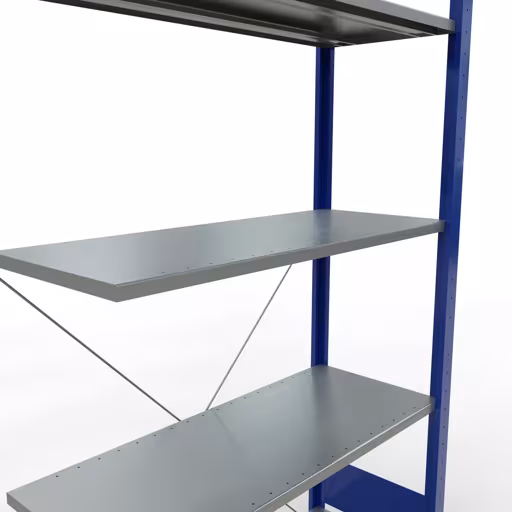 Productafbeelding nr. 11 van het artikel aanbouwplank, legbord, insteeksysteem MULTIplus150, 2000 x 1000 x 400 mm, 5 legborden, RAL 5010/verzinkt uit het insteeksysteem-assortiment van Schulte Lagertechnik