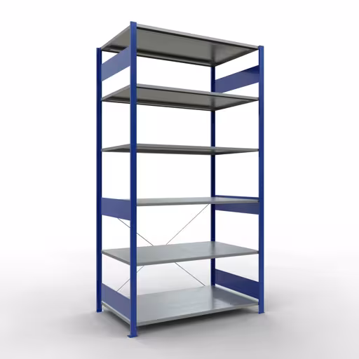 Productafbeelding nr. 12 van het artikel basisrek, legbord, insteeksysteem MULTIplus150, 2500 x 1300 x 800 mm, 6 legborden, RAL 5010 gentiaanblauw/verzinkt uit het insteeksysteem assortiment van Schulte Lagertechnik