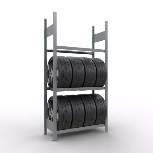 Figuur nr. 8 van het artikel basisrek, wielen-/bandenrek, 2000 x 1000 x 400 mm, verzinkt, 3 opslagniveaus met 150 kg vakbelasting per niveau uit de productgroep stellingrekken van het merk Schulte Lagertechnik.