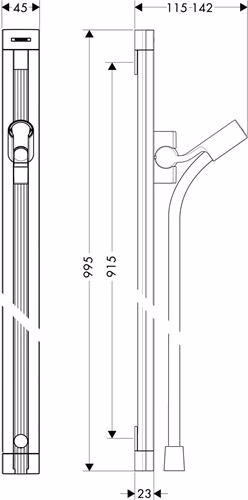 Hansgrohe doucheglijstang RAINDANCE UNICA S 900 mm chroom