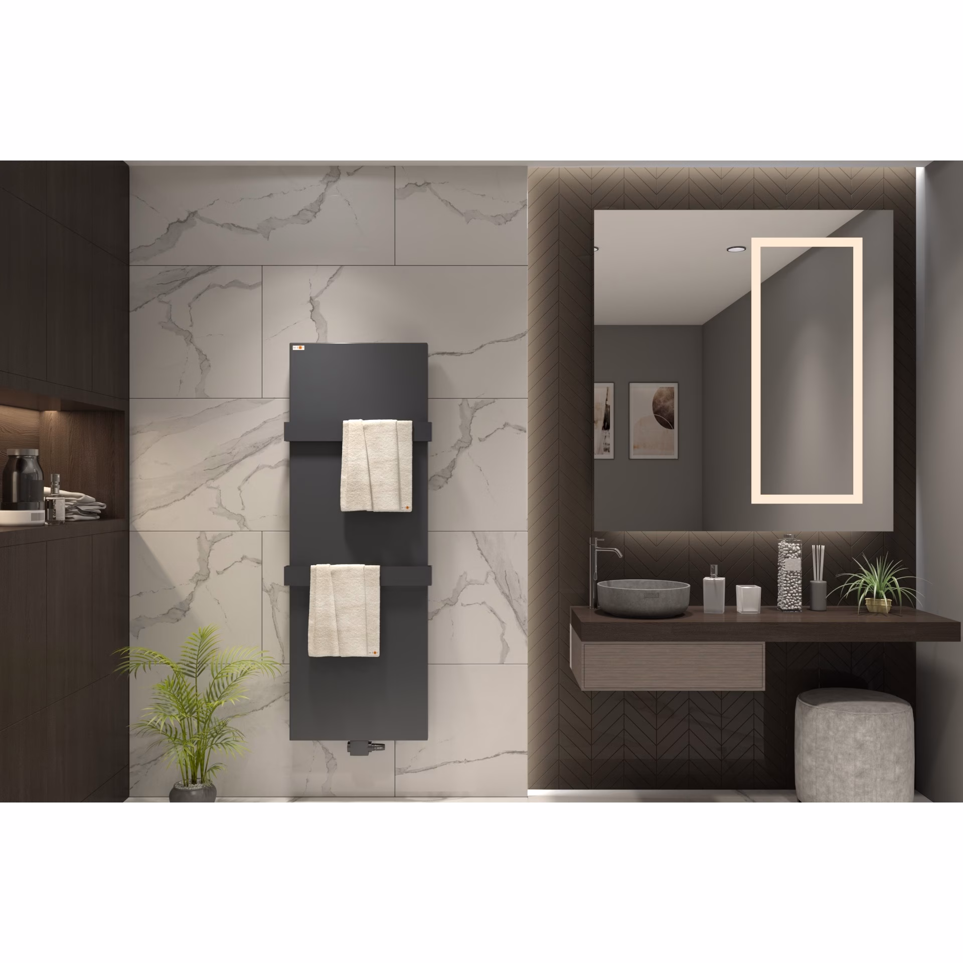 Ohne Text 1198492998187366806 MERT Design Afdekking - Afdekking voor oude badkamerradiatoren van 400x1200 mm, antraciet