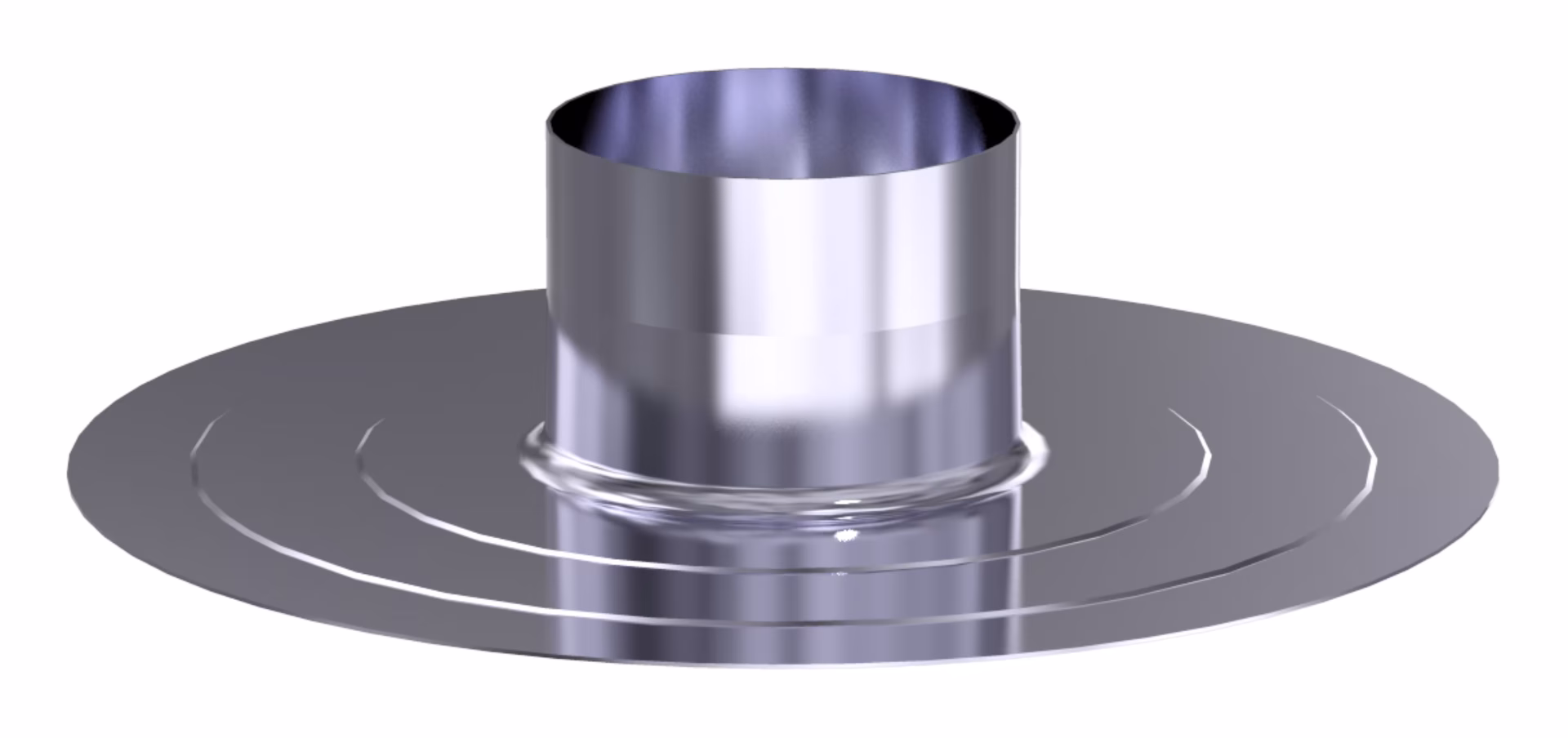 Kraag voor plat dak D125 D135 250 mm lang aluminium van Skoberne Platdakkraag D125 D135 250 mm lang aluminium uit de categorie kunststof uitlaatsystemen met artikelnr. 000253