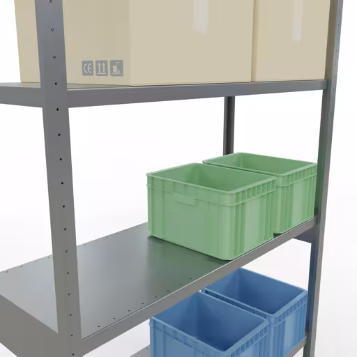 Basisplank, legplank, insteeksysteem MULTIplus250, 3000 x 1300 x 500 mm (HxBxD), 7 legborden, lengtestangen, verzinkt uit de categorie basisplanken met de GTIN 4004514283153 Basisplank, legbord, insteeksysteem MULTIplus250, 3000 x 1300 x 500 mm, 7 legborden, lengtestangen, verzinkt van Schulte Lagertechnik uit het assortiment insteeksysteem