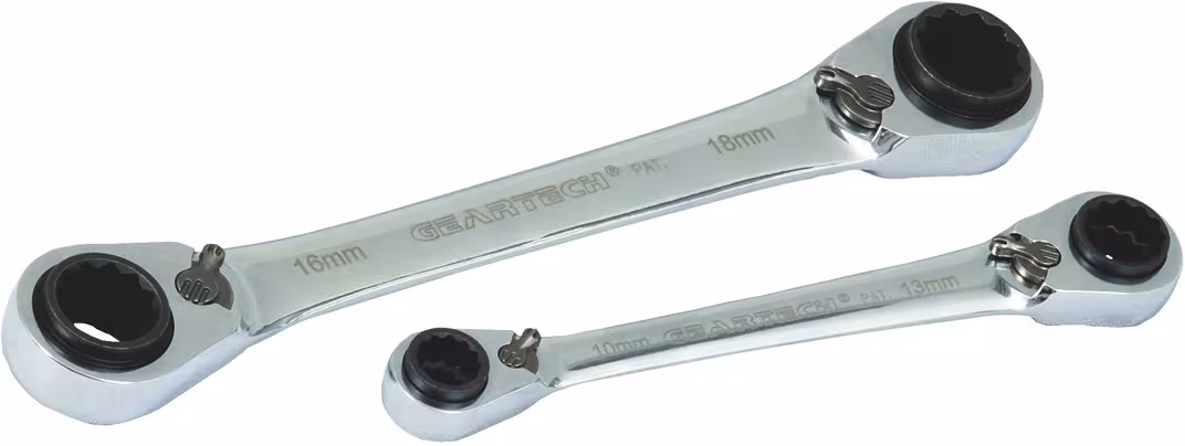 GearTech 4 in 1 dubbele ringsleutelset 2 stuks, 8-10 + 12-13 en 16-17 + 18-19 van het merk PROJAHN uit het assortiment sleutels