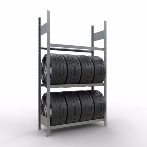 Figuur nr. 11 van het artikel basisrek, wielen-/bandenrek, 2000 x 1150 x 400 mm, verzinkt, 3 opslagniveaus met 150 kg vakbelasting per niveau uit de productgroep legbordstellingen van Schulte Lagertechnik
