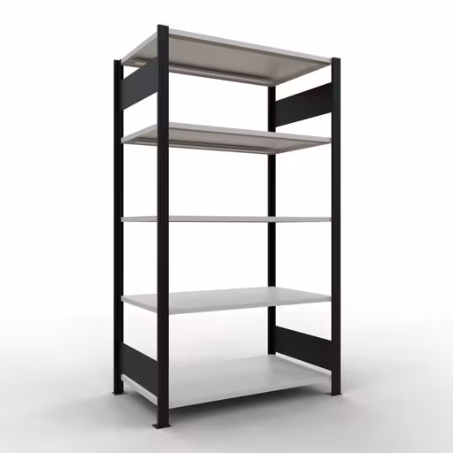 Afbeelding nr. 12 van het artikel, kantoorrekken, insteeksysteem MULTIplus150, 1800 x 1000 x 600 mm, 5 planken, zonder middenaanslag, zwart/lichtgrijs uit de productgroep kantoorrekken van Schulte Lagertechnik