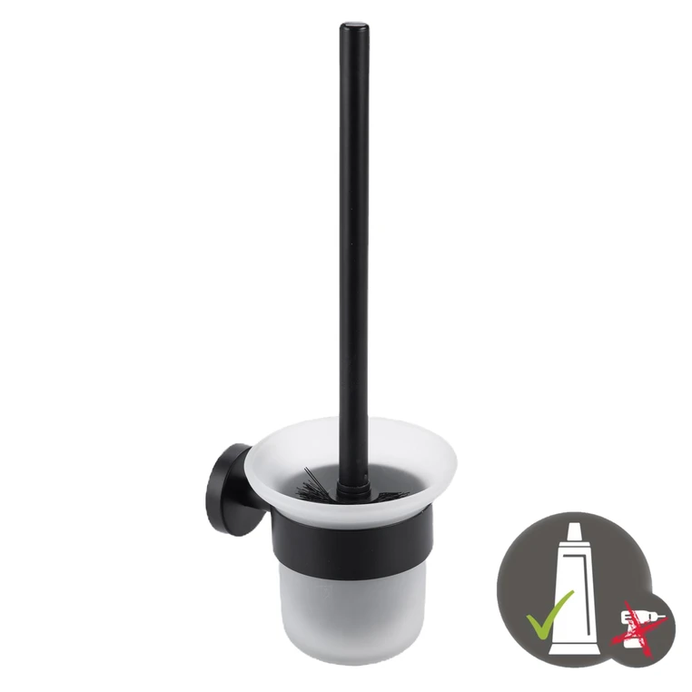 Ronde zwarte toiletborstelset, roestvrij staal, uit de categorie toiletborstels met artikelnummer IP2105