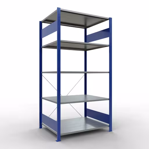 Extra afbeelding van het artikel basisplank, legplank, insteeksysteem MULTIplus150, 2000 x 1000 x 800 mm, 5 legborden, RAL 5010/verzinkt vanaf basisplank