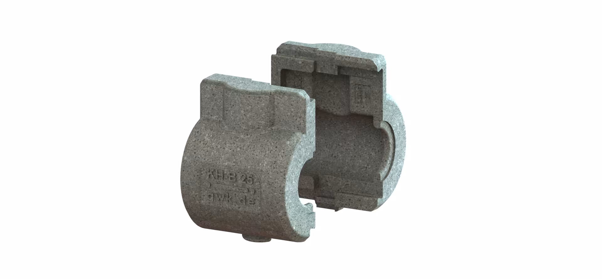 EPP-BOX serie KH-B zilvergrijs voor kogelkraan met vleugelgreep en binnendraad van Kuhlmann GWK EPP-BOX serie KH-B zilvergrijs voor kogelkraan met vleugelgreep en binnendraad, fittingisolatie