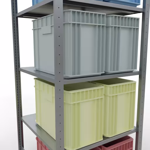 Basisplank, legbord, insteeksysteem MULTIplus150, 2000 x 750 x 800 mm, 5 legborden, lengtestangen, verzinkt van Schulte Lagertechnik uit de categorie insteeksysteem
