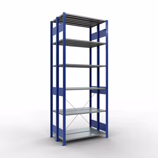 Basisplank, dubbele plank, rekkensysteem MULTIplus150, 2500 x 1000 x (2x300) mm, 2x6 planken, RAL 5010 gentiaanblauw van het merk Schulte Lagertechnik uit het rekkenprogramma