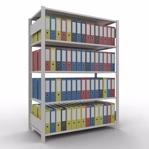 Productafbeelding nr. 11 van het artikel basisplank, kantoorplank, insteeksysteem MULTIplus150, 1800 x 1300 x 600 mm, 5 planken, lengtestangen, zonder middenaanslag, lichtgrijs Figuur nr. 11 van het artikel basisplank, kantoorplank, insteeksysteem MULTIplus150, 1800 x 1300 x 600 mm, 5 planken, zonder middenaanslag, lichtgrijs uit de productgroep kantoorplanken van het merk Schulte Lagertechnik.