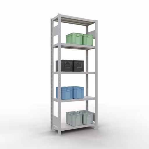 Productafbeelding nr. 14 van het artikel basisplank, legbord, insteeksysteem MULTIplus250, 2000 x 750 x 300 mm, 5 legborden, lengtestangen, RAL 7035 lichtgrijs Figuur nr. 14 van het artikel basisplank, legbord, insteeksysteem MULTIplus250, 2000 x 750 x 300 mm, 5 legborden, lengtestangen, RAL 7035 lichtgrijs uit de productgroep insteeksysteem van Schulte Lagertechnik.