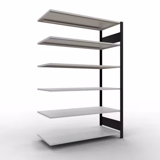 Afbeelding nr. 12 van het artikel, kantoorrekken, insteeksysteem MULTIplus150, 2000 x 1300 x 600 mm, 6 planken, zonder middenaanslag, zwart/lichtgrijs uit de productgroep kantoorrekken van Schulte Lagertechnik