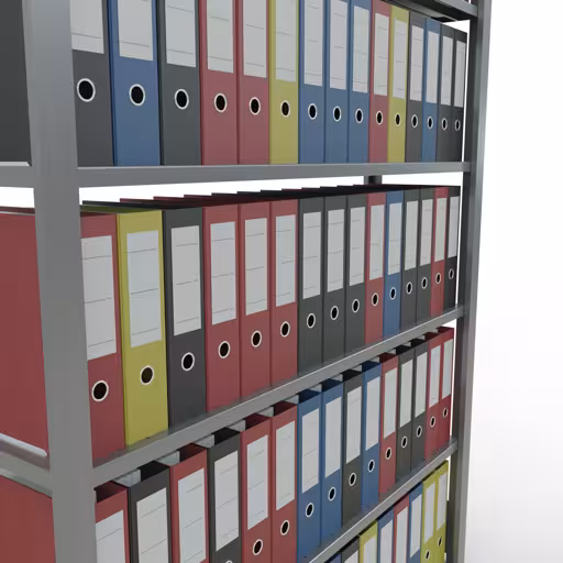 Afbeelding nr. 12 van het artikel, kantoorrekken, insteeksysteem MULTIplus85, 2000 x 1300 x 300 mm, 6 legborden, verzinkt, zonder aanslaglijst uit de productgroep kantoorrekken van Schulte Lagertechnik