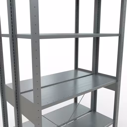 Basisplank, dubbele plank, legplank-insteeksysteem MULTIplus150, 2500 x 1000 x (2x300) mm, 2x6 legborden, verzinkt van Schulte Lagertechnik met het artikelnr. 13731