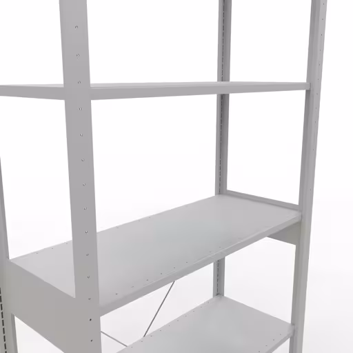 Basisplank, legplank, insteeksysteem MULTIplus85, 2500 x 1000 x 400 mm (HxBxD), 6 legborden, kruisschoor, RAL 7035 lichtgrijs uit de categorie basisplanken met de GTIN 4004514203458 Basisplank, legbord, insteeksysteem MULTIplus85, 2500 x 1000 x 400 mm, 6 planken, RAL 7035 lichtgrijs van het merk Schulte Lagertechnik uit het assortiment insteeksysteem