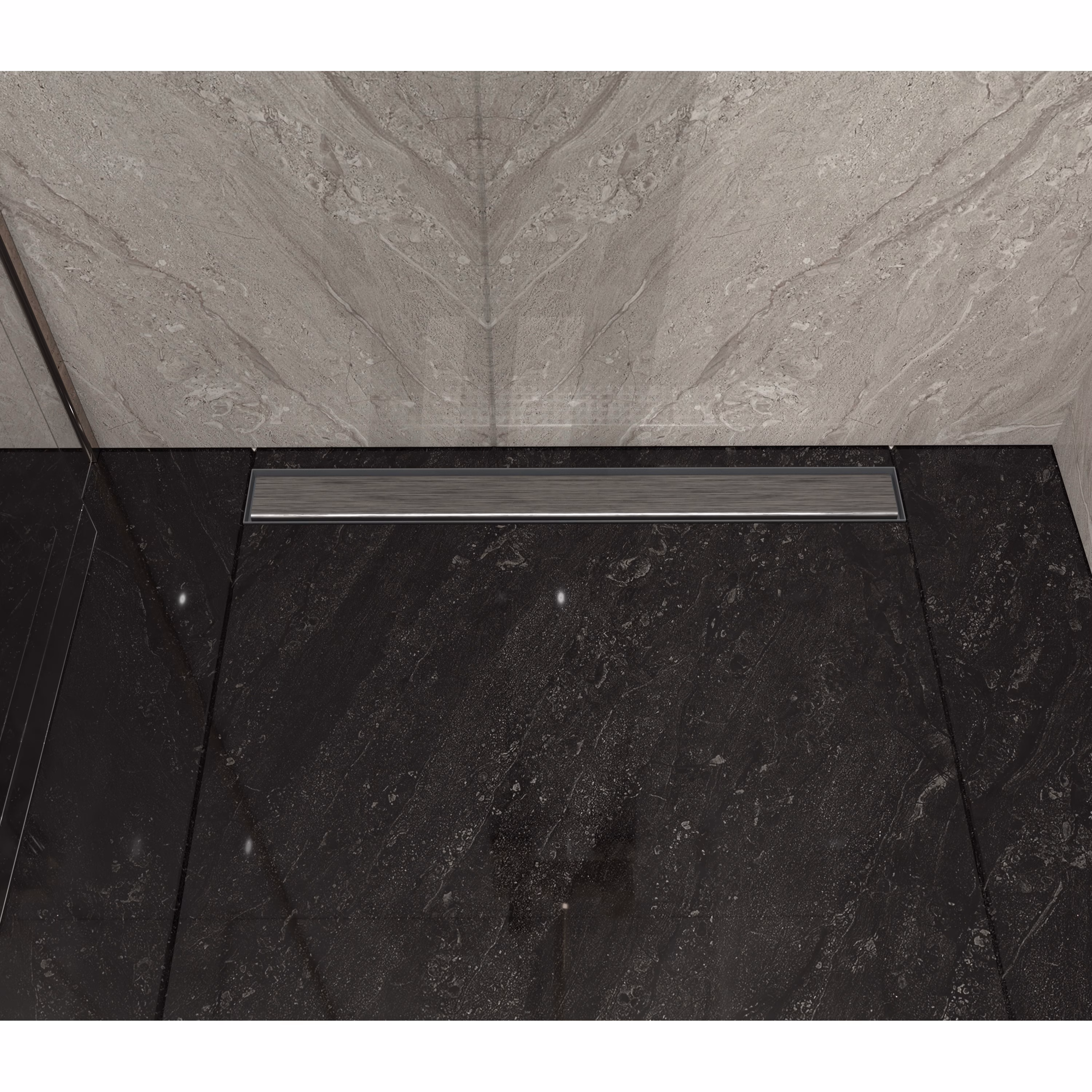 MERT 300 mm lineaire douchegoot, roestvrij staal, geborsteld, van het merk Mert MERT Linear doucheafvoer van geborsteld roestvrij staal, uit de categorie vloerafvoeren met artikelnummer DU-PLD-30