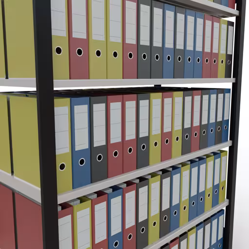 Andere weergave van het artikel basisplank, kantoorplank, insteeksysteem MULTIplus150, 2000 x 1300 x 600 mm, 6 planken, lengtestangen, zonder middenaanslag, zwart/lichtgrijs uit de categorie kantoorplanken