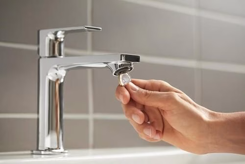 Detailbild 4051375 Hansgrohe REBRIS E 110 CoolStart ééngreeps wastafelmengkraan zonder afloop chroom