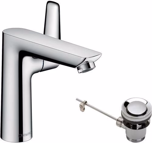 Detailbild 4062331 Hansgrohe ééngreeps wastafelmengkraan TALIS E 150 nominale breedte 15 met verzonken waste G 1 1/4 inch chroom