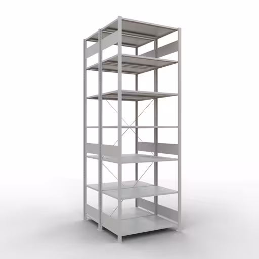 Basisplank, dubbele plank, rekkensysteem MULTIplus150, 3000 x 1000 x (2x1200) mm (HxBxD), 2x7 planken, kruisschoor, RAL 7035 lichtgrijs van Schulte Lagertechnik Basisplank, dubbele plank, stellingsysteem MULTIplus150, 3000 x 1000 x (2x1200) mm (HxBxD), 2x7 planken, kruisschoor, RAL 7035 lichtgrijs, dubbele planken, art.nr. 32762