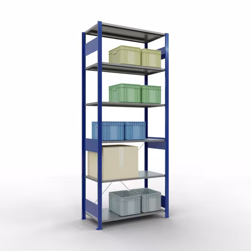 Figuur nr. 13 van het artikel basisrek, legplank-insteeksysteem MULTIplus85, 2500 x 1000 x 500 mm, 6 legborden, RAL 5010 gentiaanblauw uit de productgroep insteeksysteem van het merk Schulte Lagertechnik.