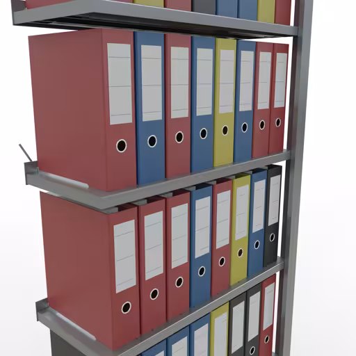 Afbeelding nr. 16 van het artikel, kantoorreksysteem MULTIplus85, 2300 x 750 x 300 mm, 7 legborden, verzinkt, met aanslagbeugel uit de productgroep kantoorrekken van Schulte Lagertechnik