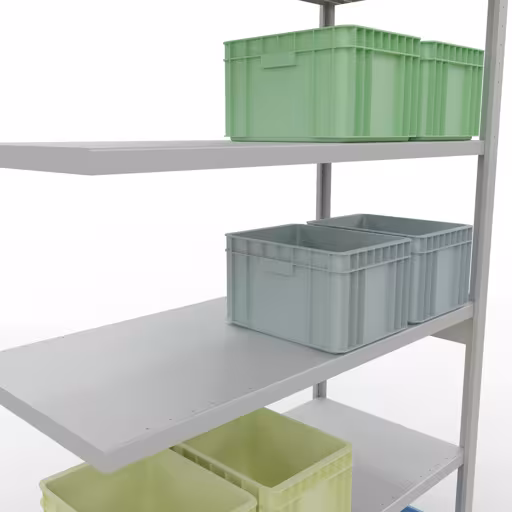 Insteeksysteem opzetplank 2500x1300x600 mm, type 250 kg, lichtgrijs van Schulte Lagertechnik uit het assortiment insteeksysteem