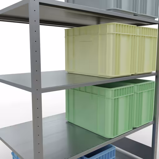 Basisplank, legplank, insteeksysteem MULTIplus150, 2000 x 1300 x 800 mm (HxBxD), 5 legborden, lengtestangen, verzinkt met GTIN 4004514281241 Basisplank, legbord, insteeksysteem MULTIplus150, 2000 x 1300 x 800 mm, 5 legborden, lengtestangen, verzinkt van Schulte Lagertechnik met het artikelnr. 12780-130-LR