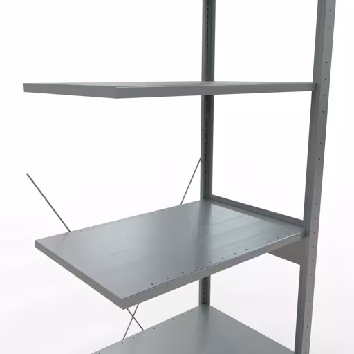 Aanbouwrekken, rekken, insteeksysteem MULTIplus150, 2500 x 750 x 500 mm, 6 legborden, kruisschoor, verzinkt van Schulte Lagertechnik uit het assortiment insteeksysteem