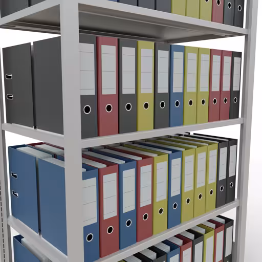 Productafbeelding nr. 11 van het artikel basisplank, kantoorplank, insteeksysteem MULTIplus150, 1800 x 1000 x 600 mm, 5 planken, lengtestangen, zonder middenaanslag, lichtgrijs Figuur nr. 11 van het artikel basisplank, kantoorplank, insteeksysteem MULTIplus150, 1800 x 1000 x 600 mm, 5 planken, zonder middenaanslag, lichtgrijs uit de productgroep kantoorplanken van het merk Schulte Lagertechnik.