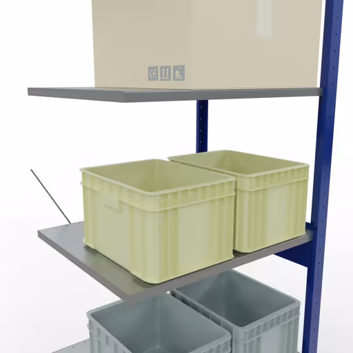 Aanbouwrekken, rekken, insteeksysteem MULTIplus150, 2500 x 750 x 600 mm, 6 legborden, RAL 5010 gentiaanblauw/verzinkt/verzinkt van het merk Schulte Lagertechnik uit het assortiment insteeksysteem