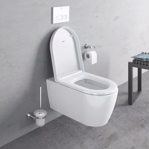Duravit ME by Starck wandcloset, randloos, Durafix inbouwspoel, wit, inclusief closetzitting met soft-close mechanisme