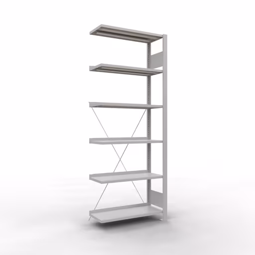 Afbeelding nr. 13 van het artikel, kantoorrekken, insteeksysteem MULTIplus85, 2000 x 750 x 300 mm, 6 planken, met aanslaglijst, lichtgrijs uit de productgroep kantoorrekken van Schulte Lagertechnik