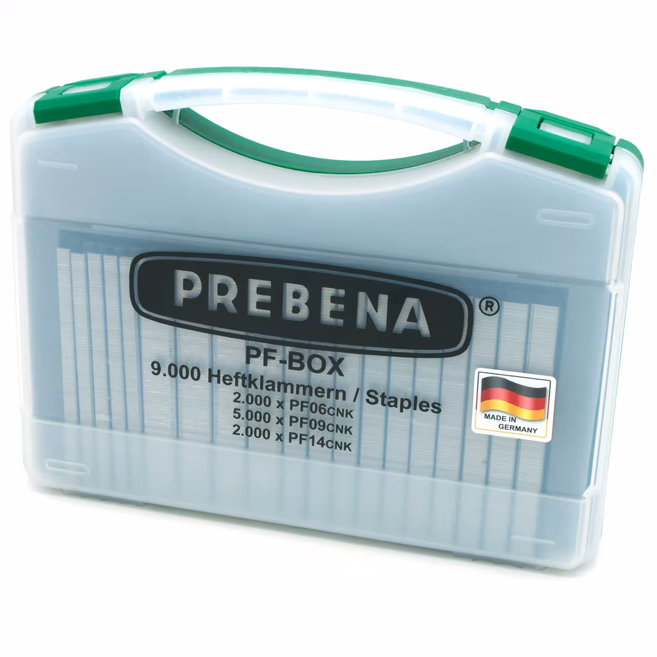 PF-BOX - nietjes in assortimentskoffer van het merk Prebena uit het assortiment bevestigingsmiddelen