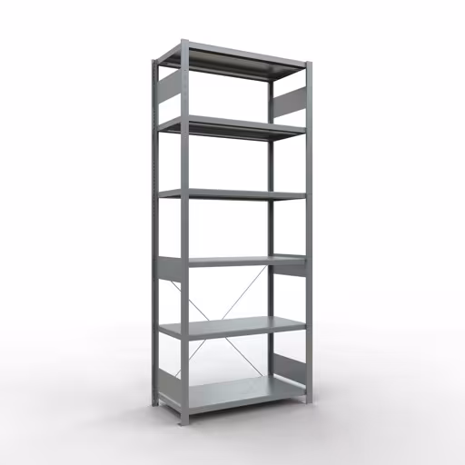 Andere weergave van het artikel basisplank, legbord, insteeksysteem MULTIplus250, 2500 x 1000 x 500 mm, 6 legborden, kruisschoor, verzinkt uit de categorie insteeksysteem
